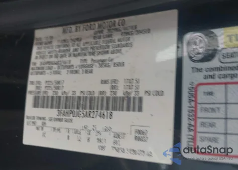 2010 Ford Fusion Sel z USA, uszkodzony, nr VIN 3FAHP0JG5AR274618